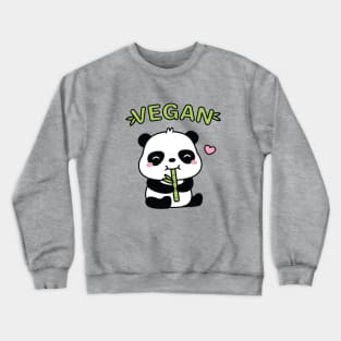 Cute Panda Eating Bamboo Shoot Vegan Crewneck Sweatshirt